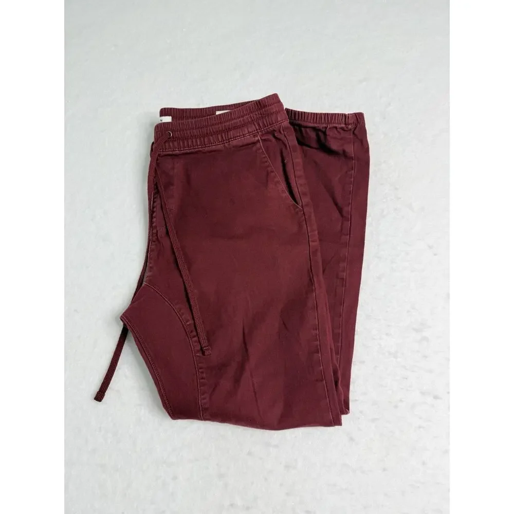 PacSun Burgundy Men’s Jogger Pants Elastic Waist Flat Front Pre-Owned Size L - Picture 1 of 6